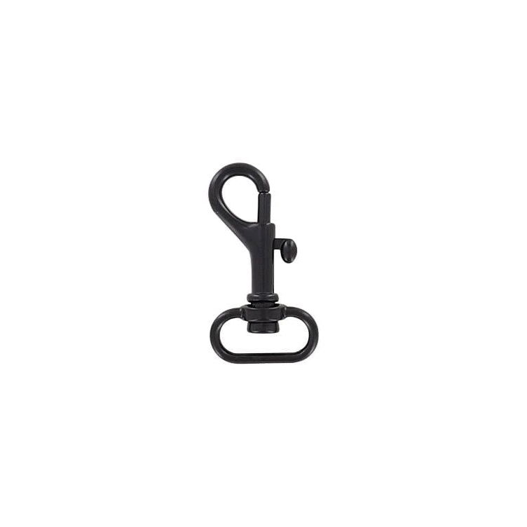 3/4" Matte Black, Bolt Swivel Snap Hook, Zinc Alloy-PK4
