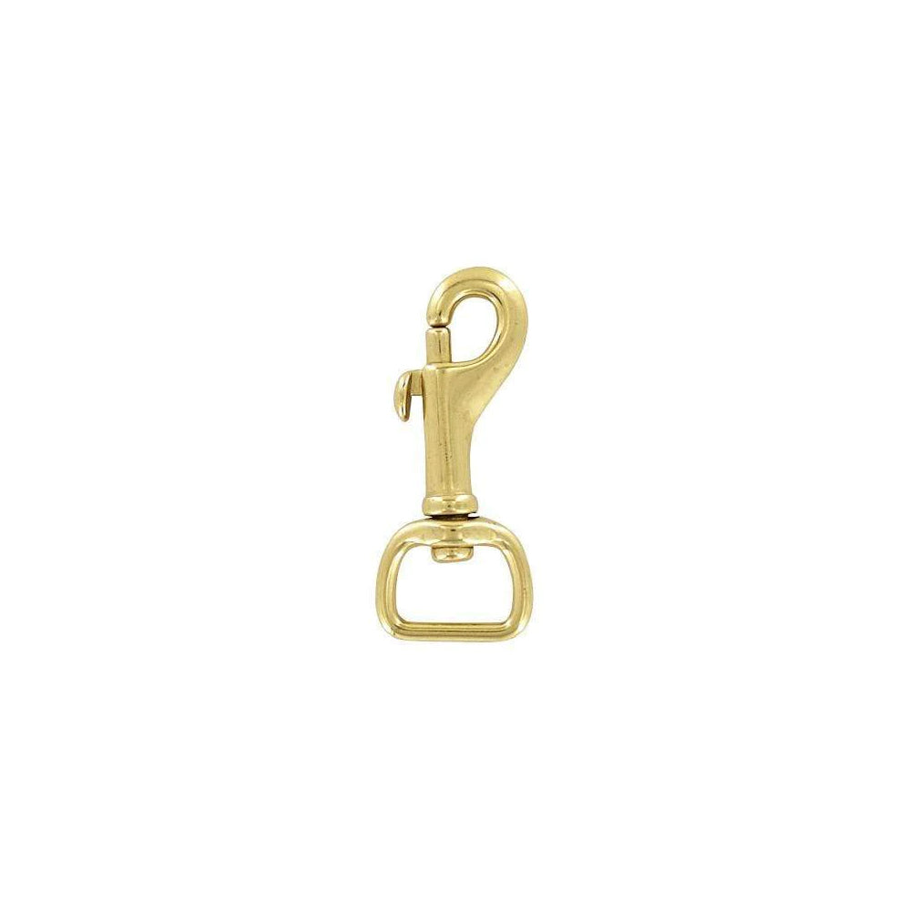 3/4" Brass, 2 5/16" Bolt Swivel Snap Hook, Solid Brass