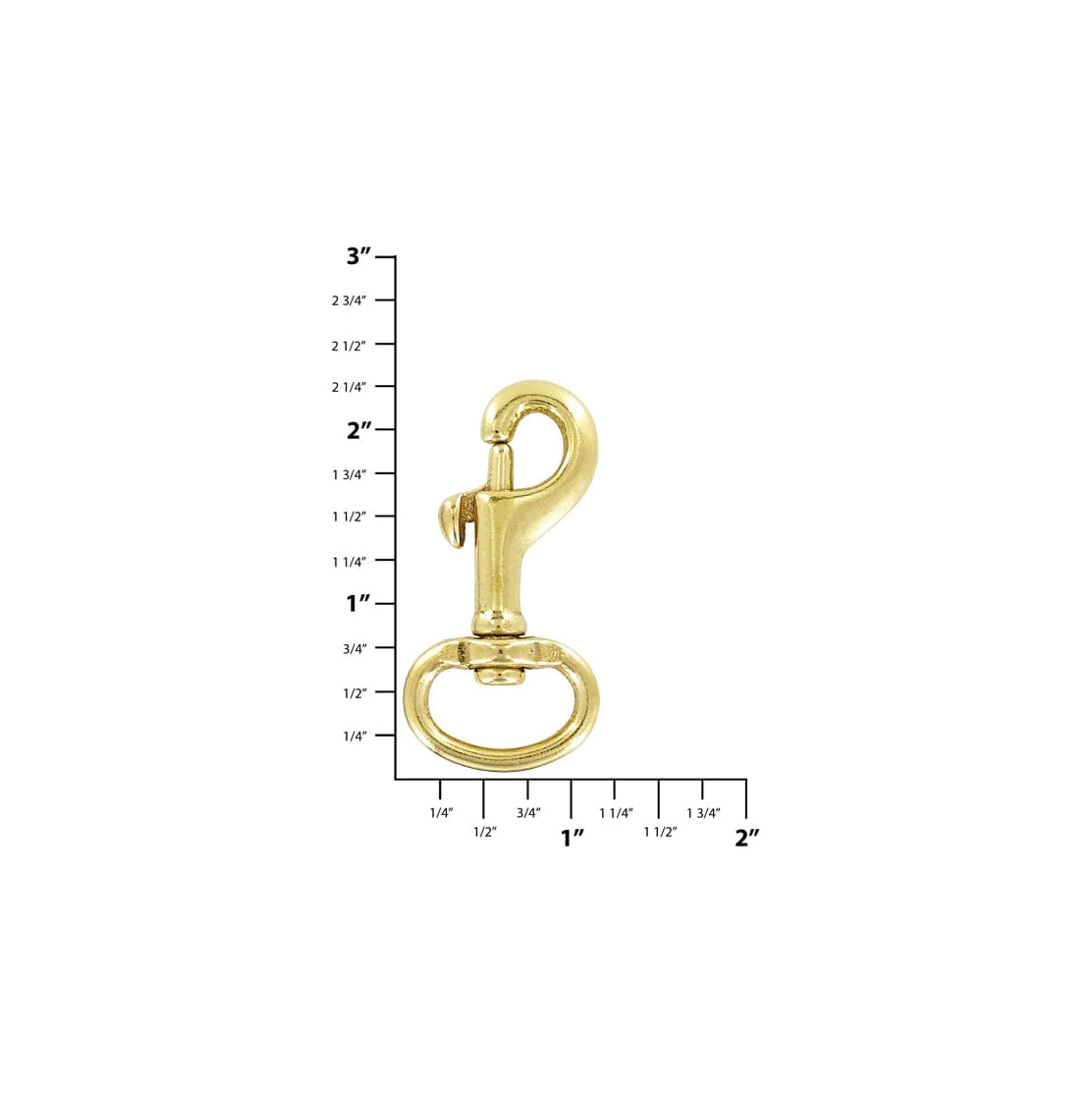 3/4" Brass, 2 1/8" Bolt Swivel Snap Hook, Solid Brass