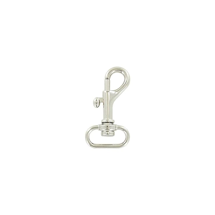3/4" Shiny Nickel, Bolt Swivel Snap Hook, Zinc Alloy-PK4