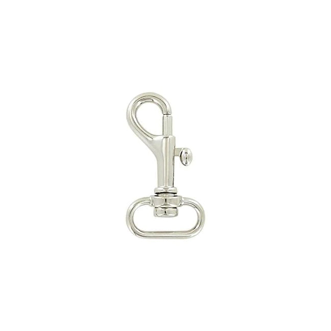 3/4" Shiny Nickel, Bolt Swivel Snap Hook, Zinc Alloy-PK4