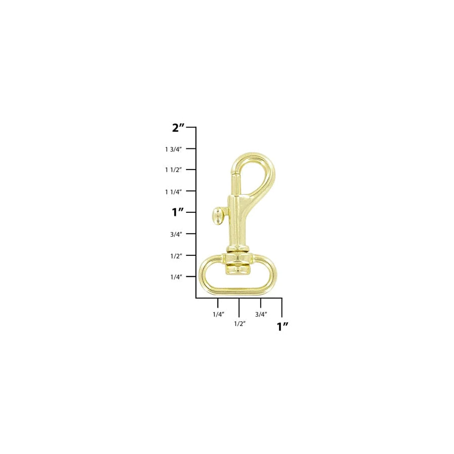 3/4" Shiny Gold, Bolt Swivel Snap Hook, Zinc Alloy-PK4