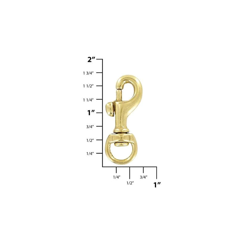3/8" Brass, Bolt Swivel Snap Hook, Solid brass
