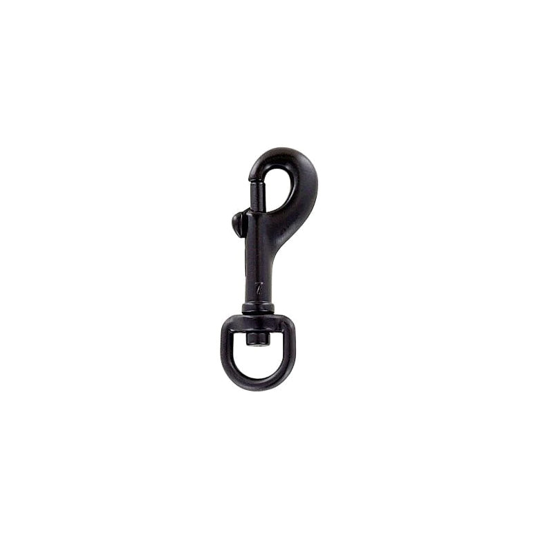 3/8" Matte Black, Bolt Swivel Snap Hook, Zinc Alloy