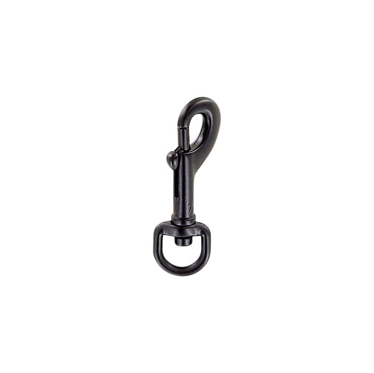 3/8" Matte Black, Bolt Swivel Snap Hook, Zinc Alloy