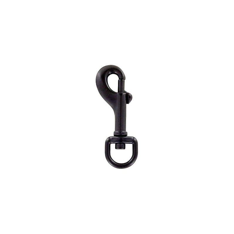 3/8" Matte Black, Bolt Swivel Snap Hook, Zinc Alloy