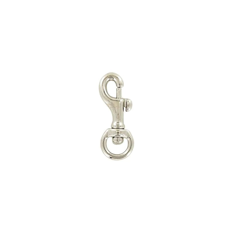 3/8" Nickel, Bolt Swivel Snap Hook, Solid brass