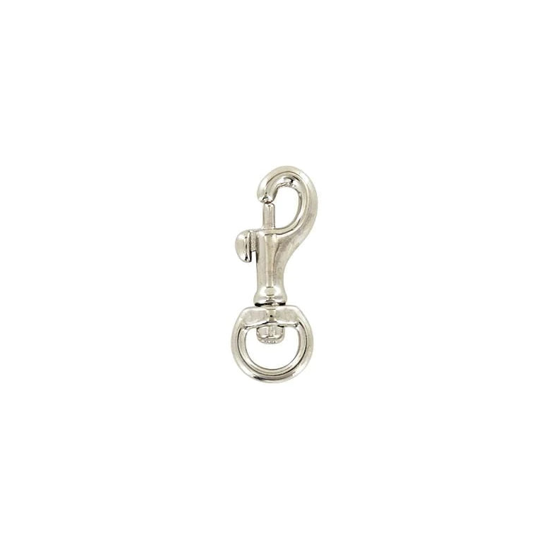 3/8" Nickel, Bolt Swivel Snap Hook, Solid brass