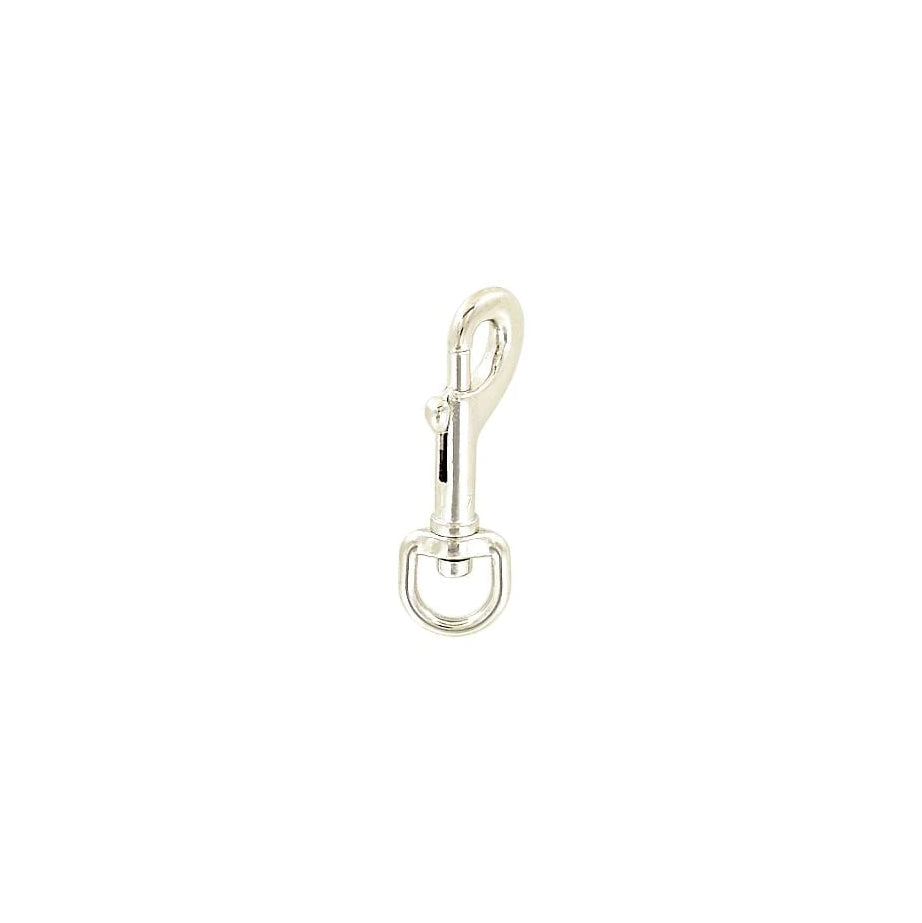 3/8" Shiny Nickel, Bolt Swivel Snap Hook, Zinc Alloy