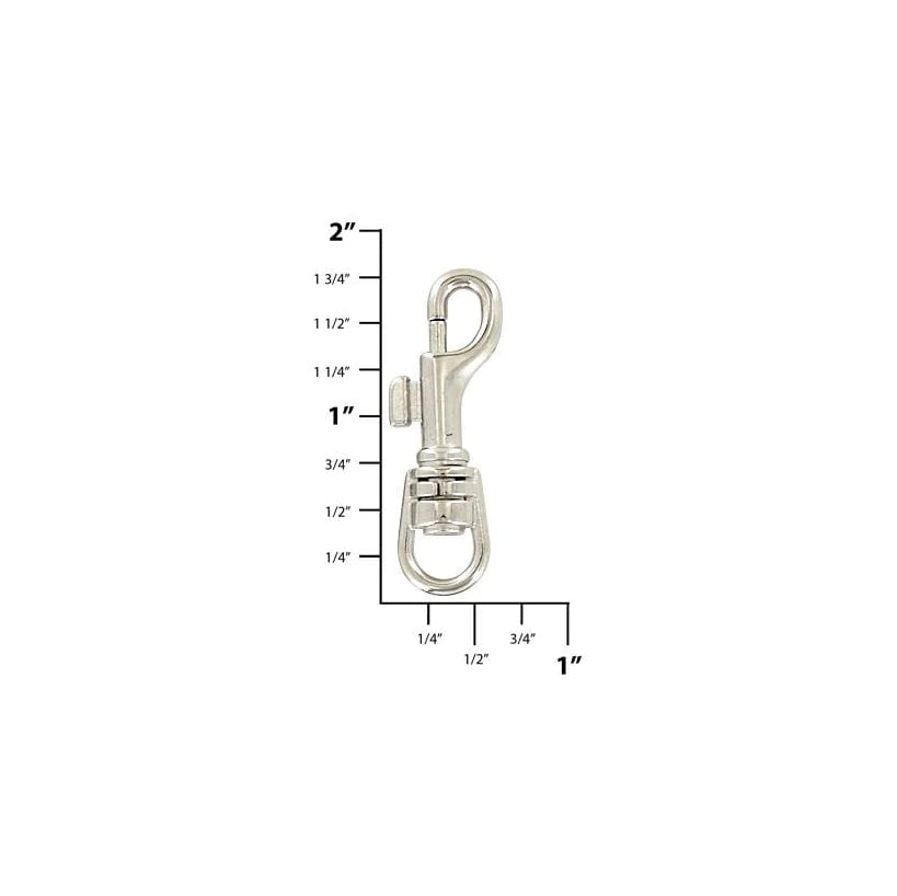 5/16" Shiny Nickel, Bolt Swivel Snap Hook, Zinc Alloy