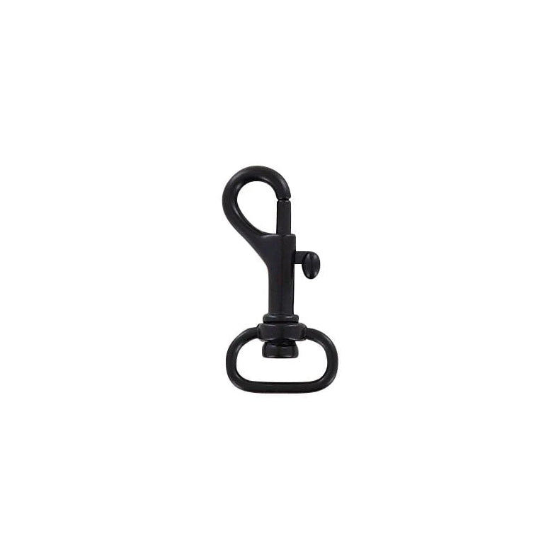 5/8" Matte Black, Bolt Swivel Snap Hook, Zinc Alloy