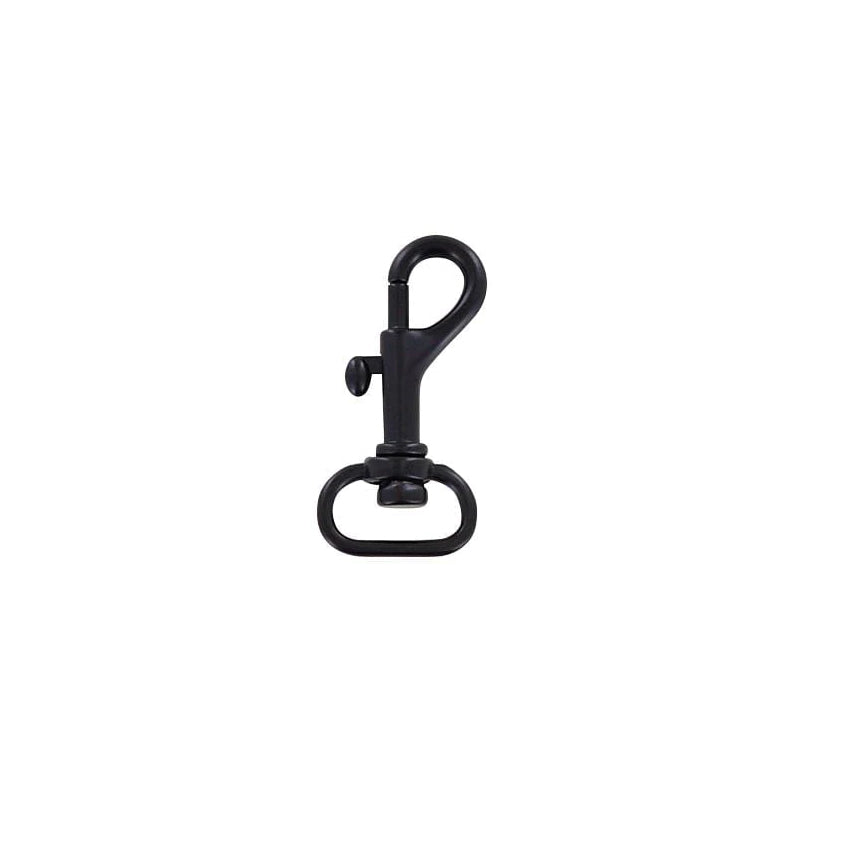 5/8" Matte Black, Bolt Swivel Snap Hook, Zinc Alloy