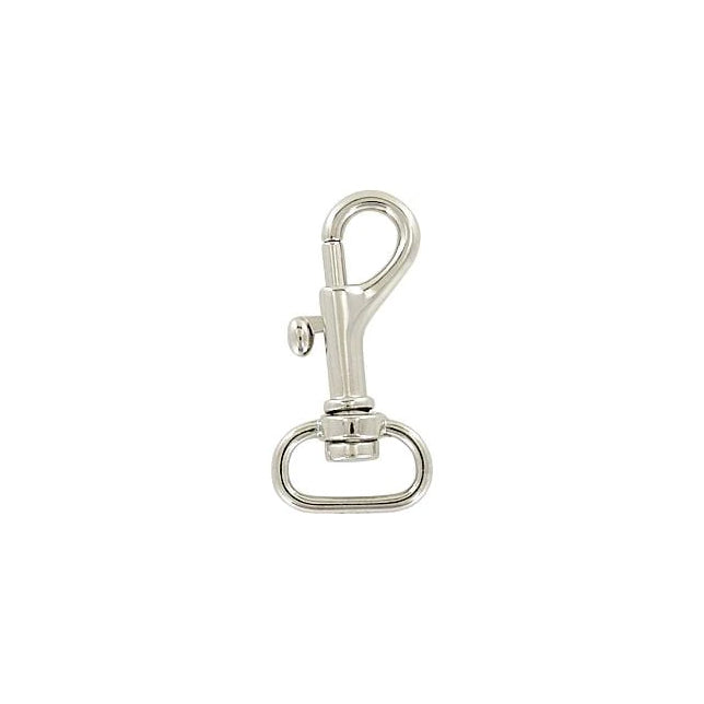 5/8" Nickel, Bolt Swivel Snap Hook, Zinc Alloy