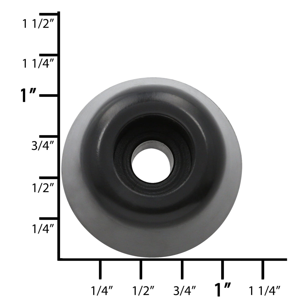 Ohio Travel Bag Wheels & Feet 1" Black, Bottom Stud, Plastic, #L-351-1-BLK L-351-1-BLK