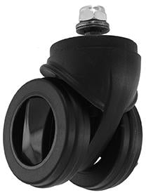 Ohio Travel Bag Wheels & Feet 52mm Black, Wheel with Assembly, Plastic, #L-3830 L-3830