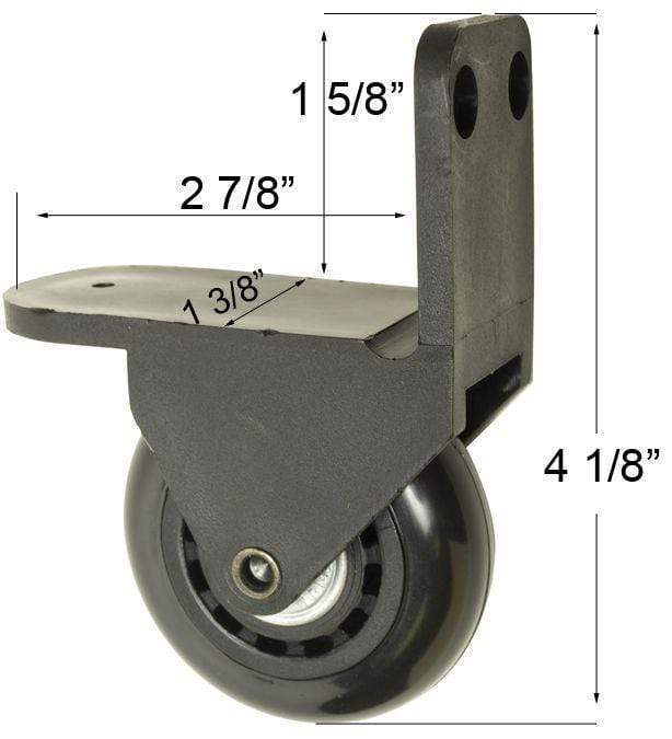 Ohio Travel Bag Wheels & Feet 60mm Black, Inline Skate Wheel with Housing, Plastic, #L-3666 L-3666