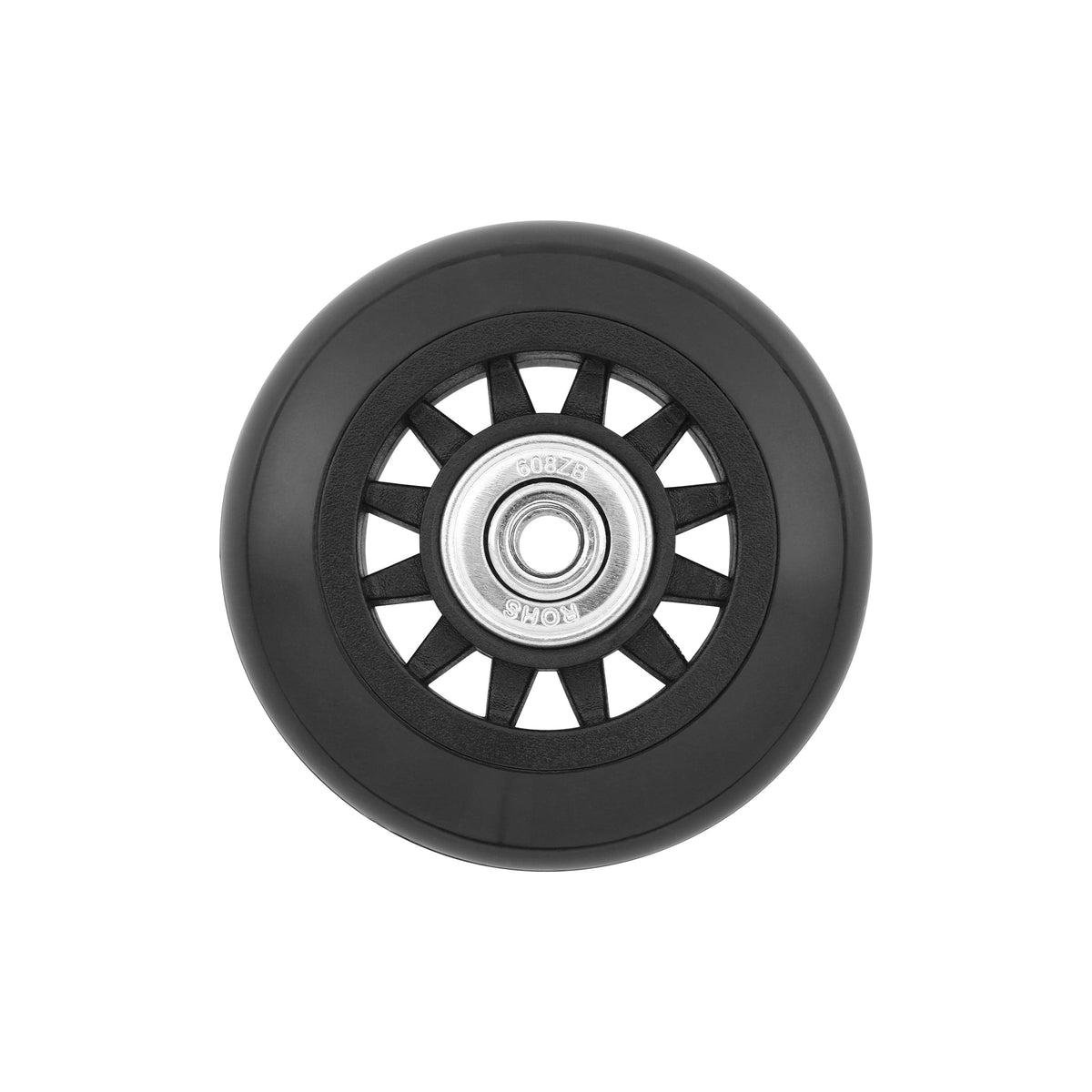 68mm Black, Luggage Wheel with Flat Bearing, Plastic, #L-3799