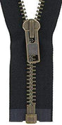 Ohio Travel Bag Zippers 36in Bomber Jacket Zipper Black With Antique Brass Teeth, #9BJ-36-BLK-ANT 9BJ-36-BLK-ANT