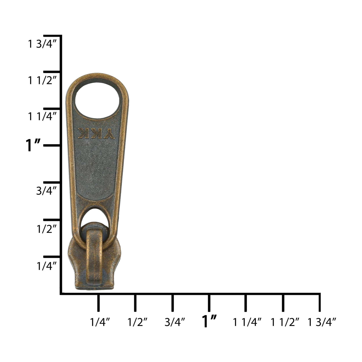 Ohio Travel Bag Zippers #4.5 Antique Brass, YKK Long Tab Swivel Slider, Zinc Alloy, #4.5C-1-ANTB 4.5C-1-ANTB