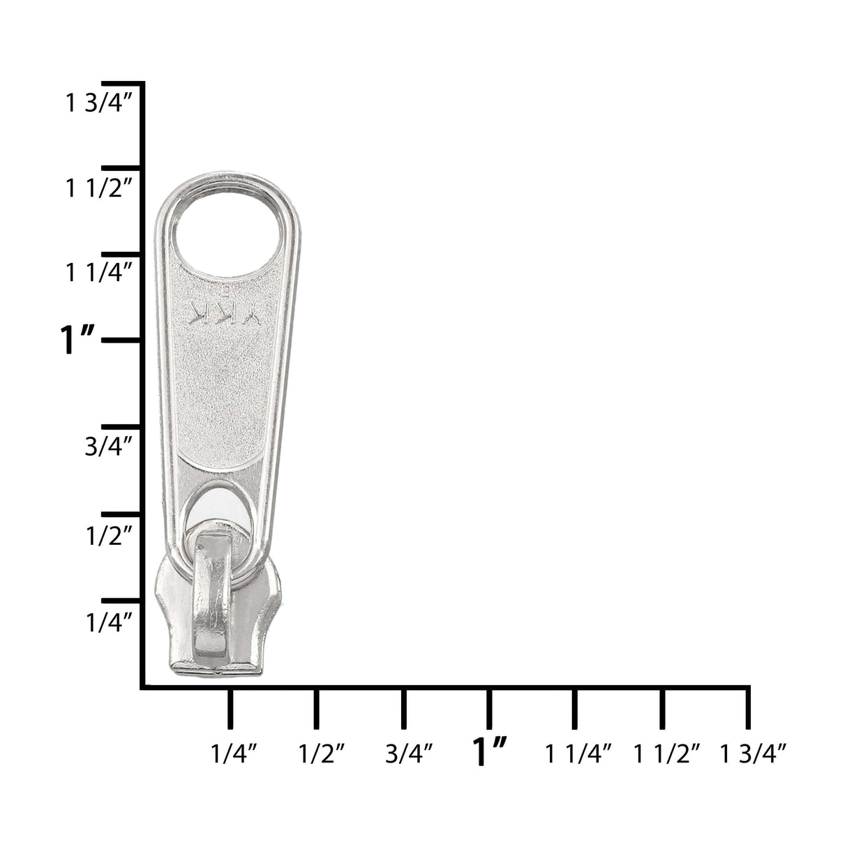 Ohio Travel Bag Zippers #4.5 Nickel, YKKLong Tab Swivel Slider, Zinc Alloy, #4.5C-1-NP 4.5C-1-NP