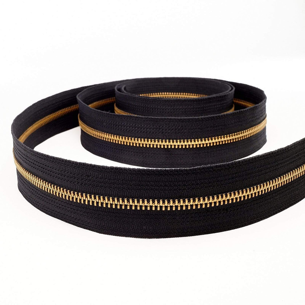 Ohio Travel Bag Zippers #5, Black with Brass, YKK Zipper Chain, Zinc Alloy, #5M-BLK-B 5M-BLK-B