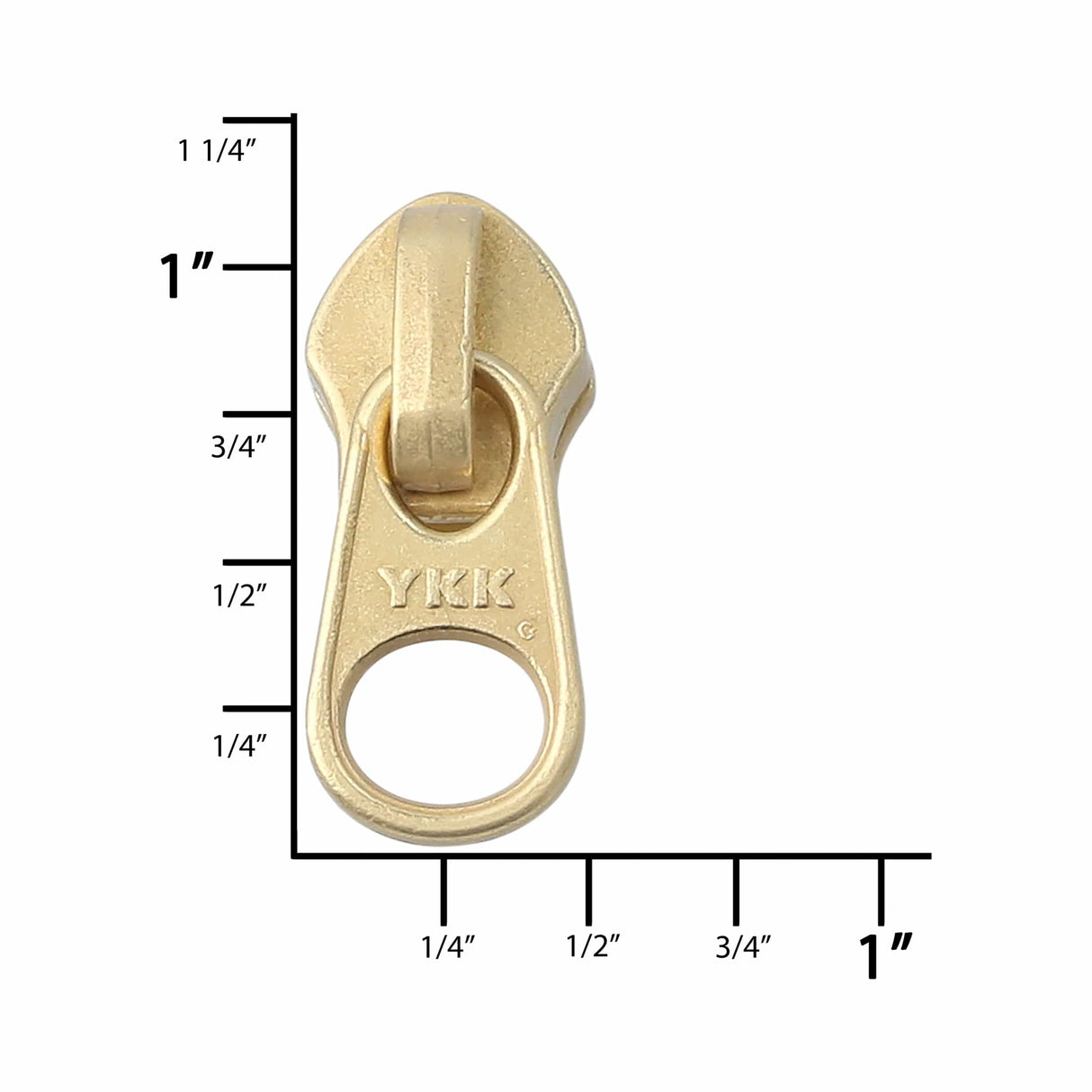 Ohio Travel Bag Zippers #5 Brass, YKK Short Tab Semi Swivel Slider, Zinc Alloy, #5CN-2-BP 5CN-2-BP