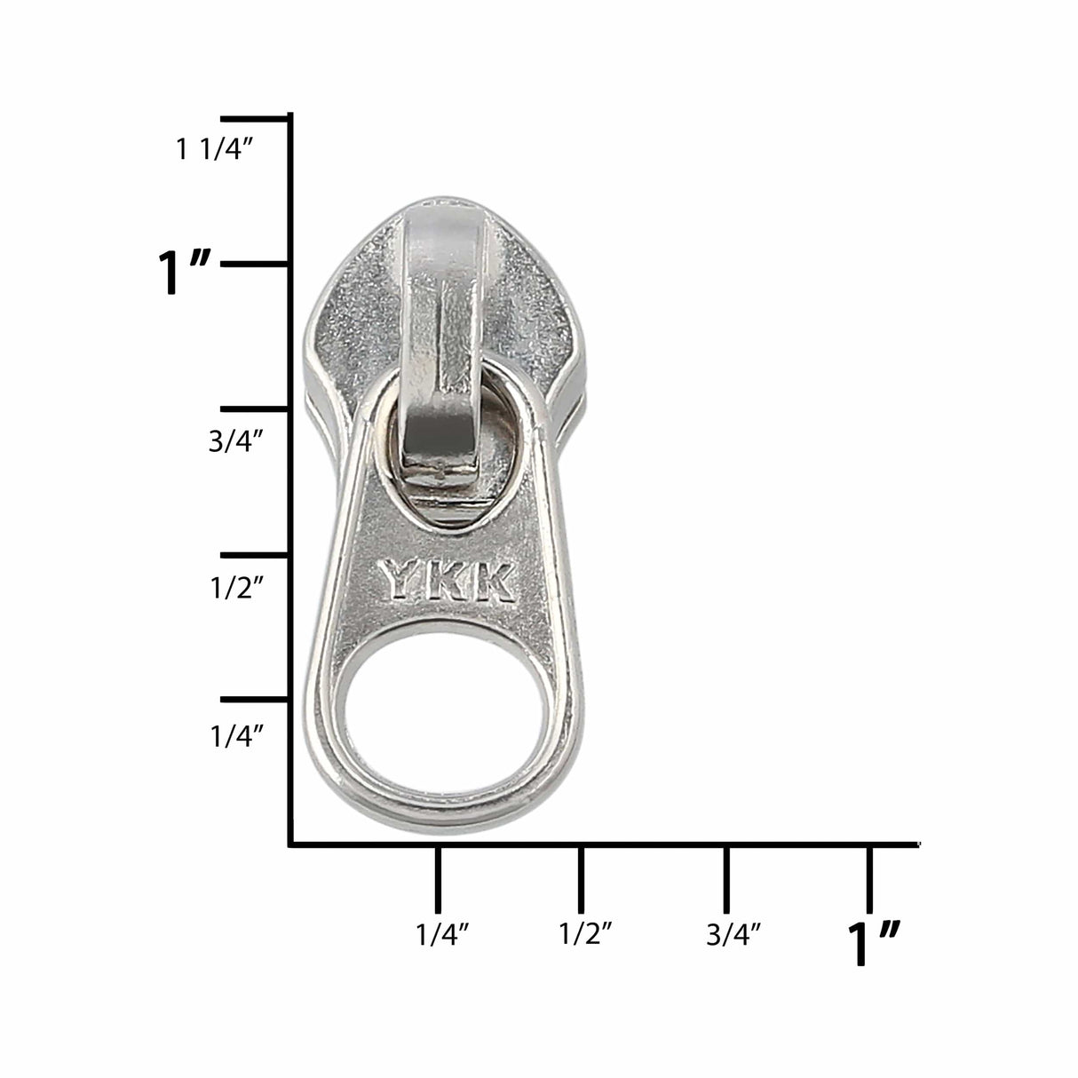 Ohio Travel Bag Zippers #5 Nickel, YKK Short Tab Semi Swivel Slider, Zinc Alloy, #5CN-2-NP 5CN-2-NP