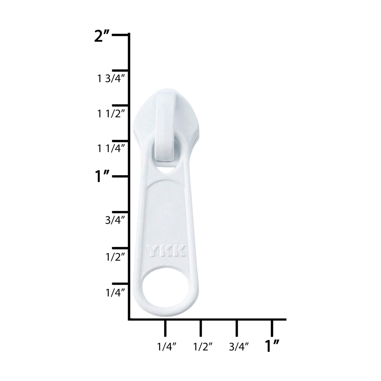 Ohio Travel Bag Zippers #5 White, YKK Long Tab Semi Swivel Slider, Zinc, #5CN-1-WHT 5CN-1-WHT