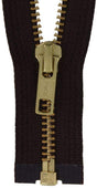 Ohio Travel Bag Zippers #6 Jacket Zipper 20in Brown With Brass, #6JK-20-BRO 6JK-20-BRO