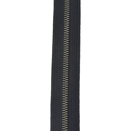 Ohio Travel Bag Zippers #6 Jacket Zipper 30in Black With Antique Nickel Teeth, #6JK-30-BLK-ANTN 6JK-30-BLK-ANTN