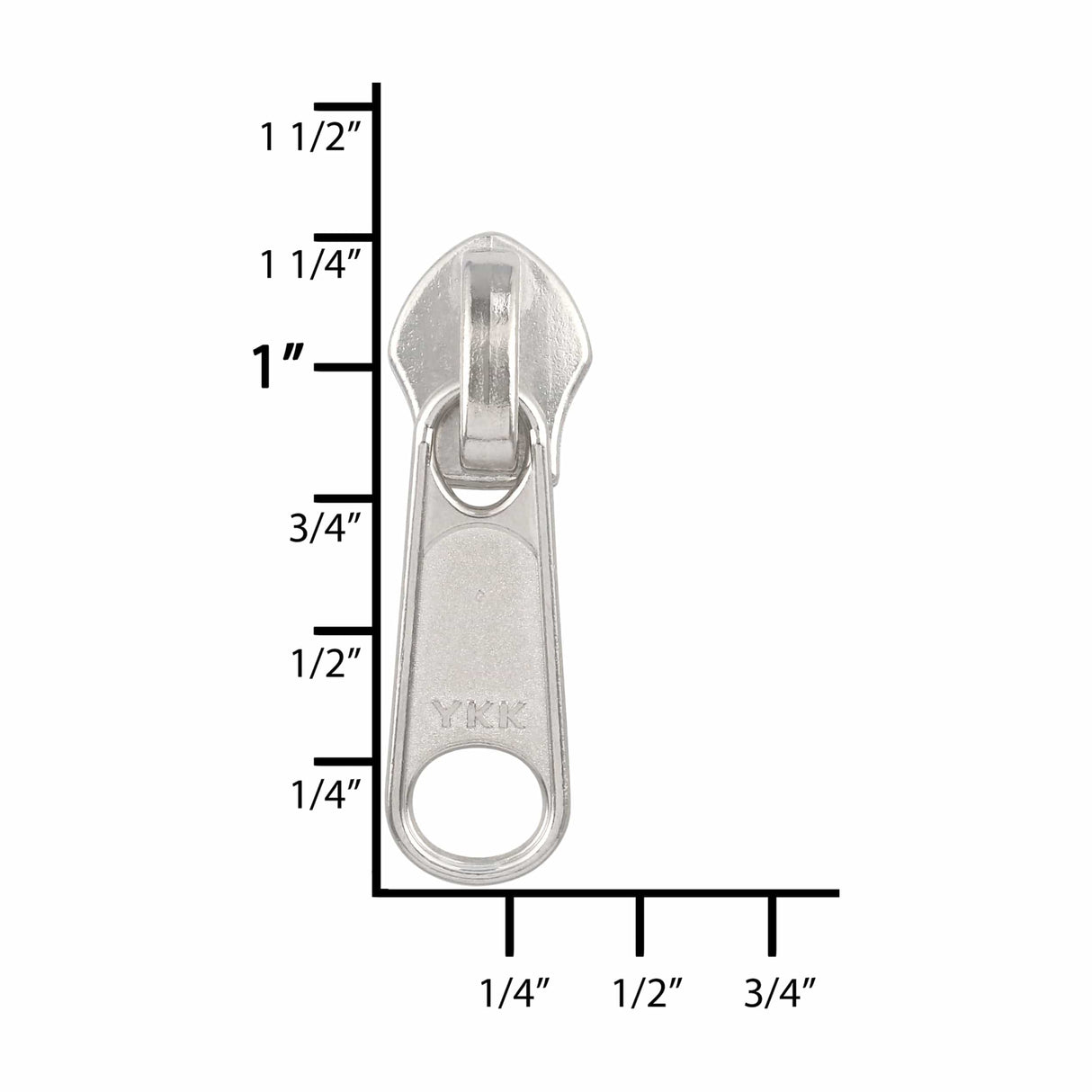 Ohio Travel Bag Zippers #8 Nickel, YKK Long Tab Swivel Slider, Zinc Alloy, #8C-1-NP 8C-1-NP