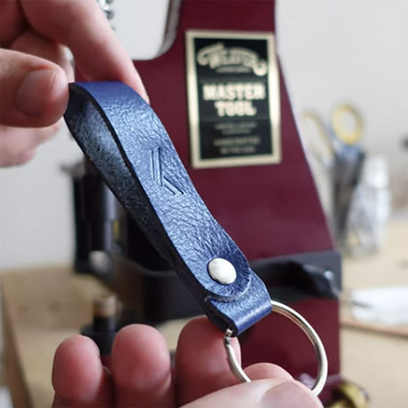 Blue Leather Keychain – Handmade Accessory Project