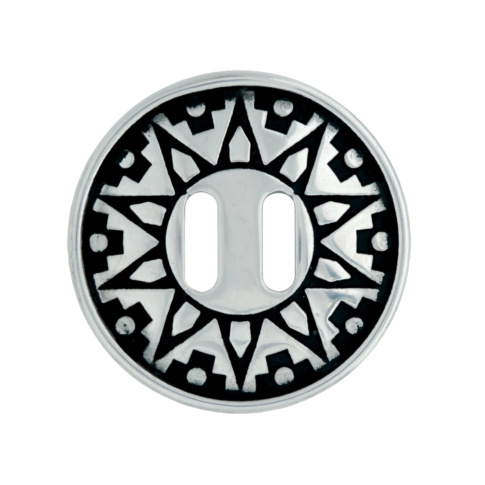 Jeremiah Watt Accented Indian Concho with Slots, 1-1/2