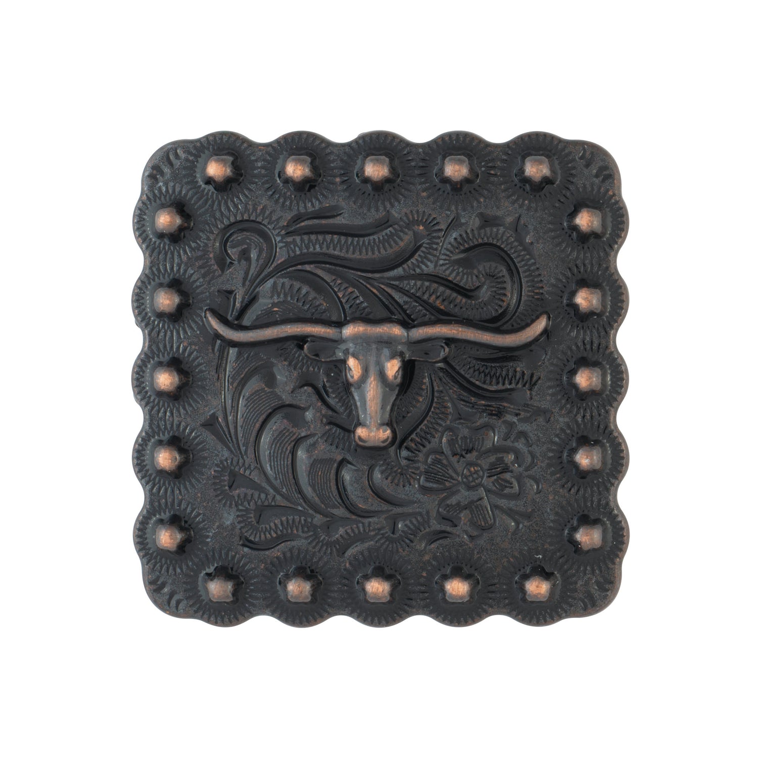 Square Longhorn Berry Concho