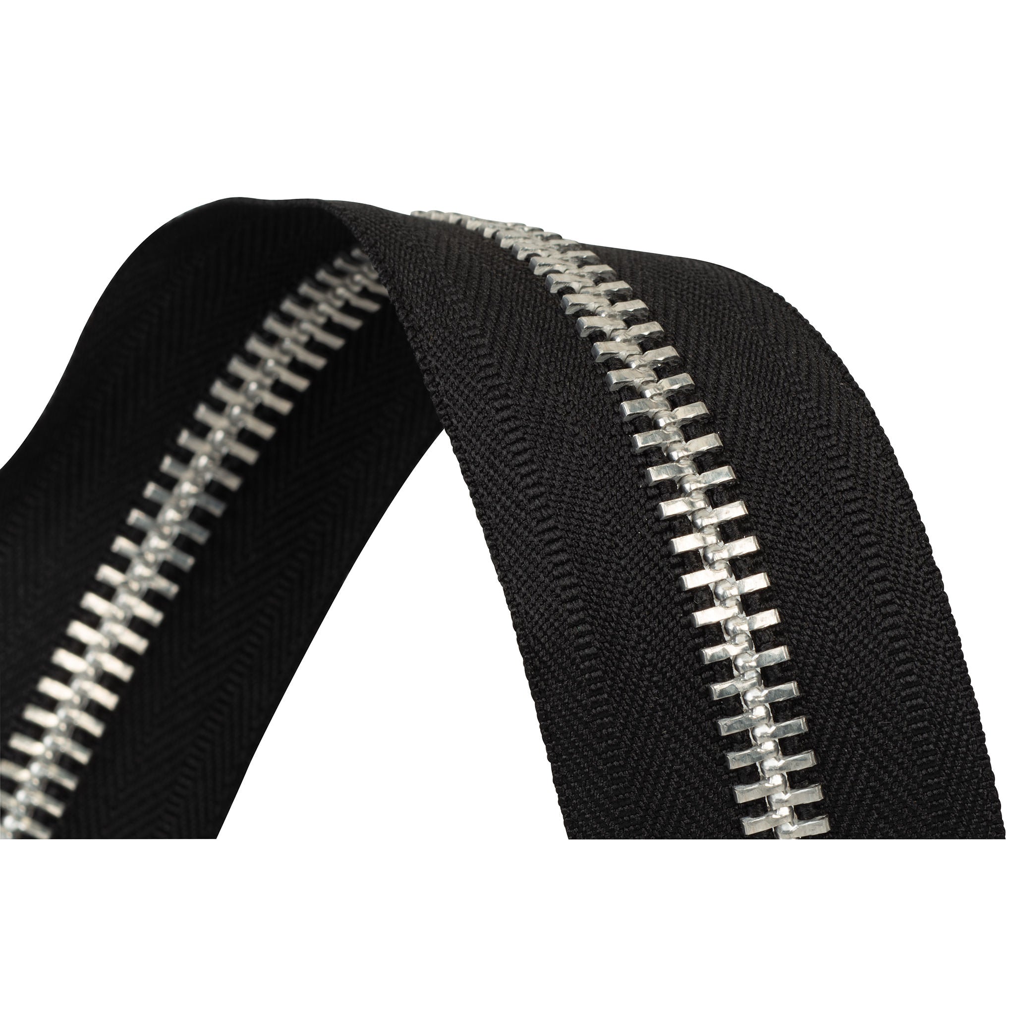 ブラックシルバー10 10 Black, YKK Metal Chain Zipper Tape with Aluminum Teeth – Weaver