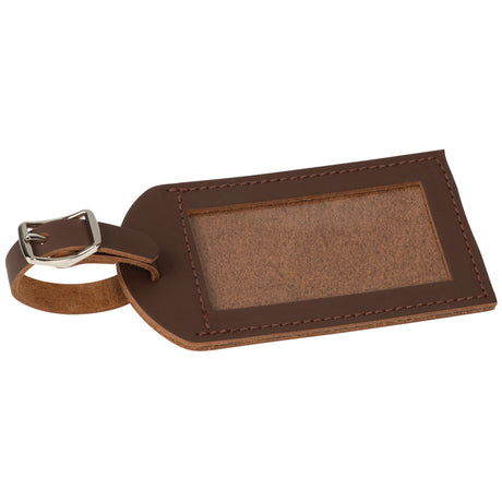 Finished Luggage Tag, Brown, Front