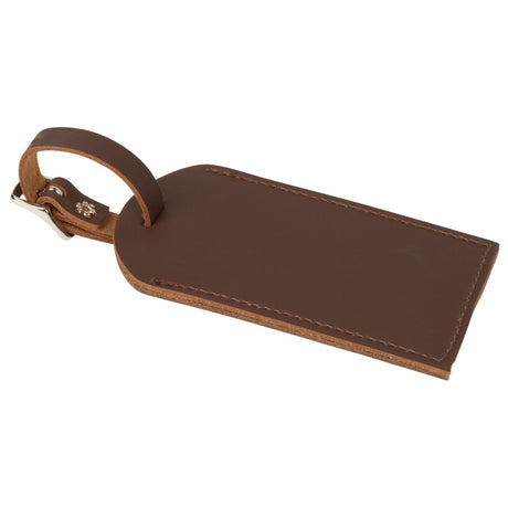 Finished Luggage Tag, Brown, Back