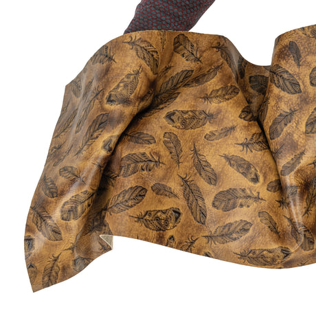 Embossed Leather, 2/3 oz., Mini Plumas Brown