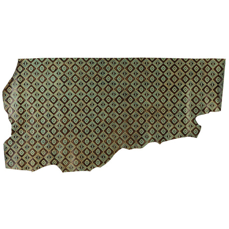 Embossed Leather, 2/3 oz., Aztec Turquoise/Brown