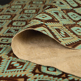 Embossed Leather, 2/3 oz., Aztec Turquoise/Brown