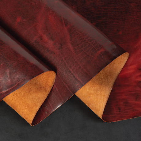 Sample, Burnt Chiptan American Bison Leather