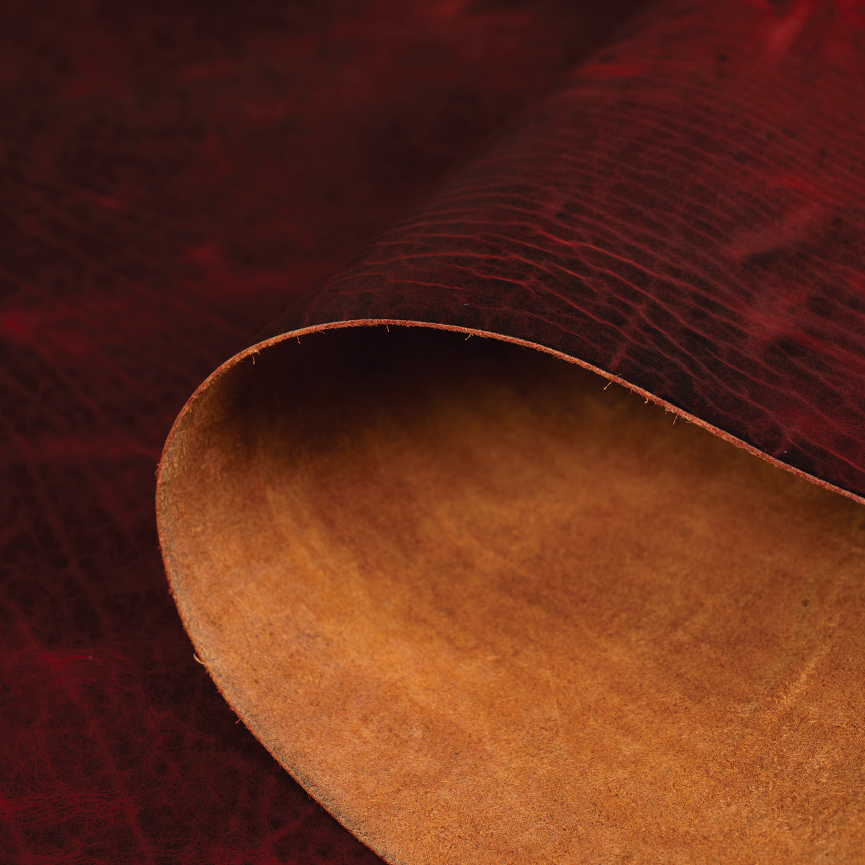 Sample, Burnt Chiptan American Bison Leather