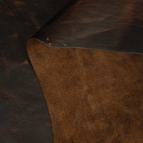 American Bison Leather, Side, Chocolate