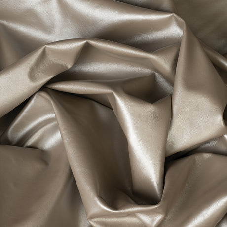 Modern Leather for Upholstery, Gray Shimmer, Scrunch