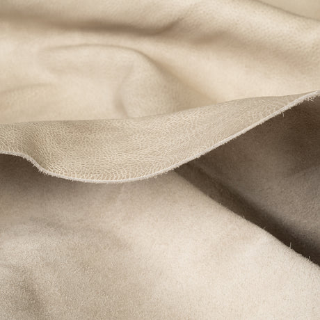 Distressed Leather for Upholstery, Rock Salt, Back