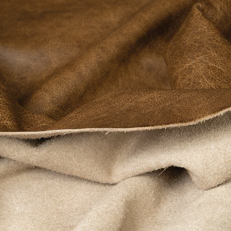 Distressed Leather for Upholstery, Spice, Back
