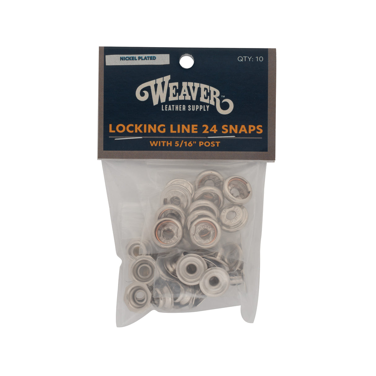 10-Pack of #2207 Locking Snaps Nickel Plated - Weaver Leather Supply