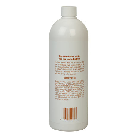 Bee Natural Leathercare® #1 Saddle Oil with Added Protection, Quart, Back