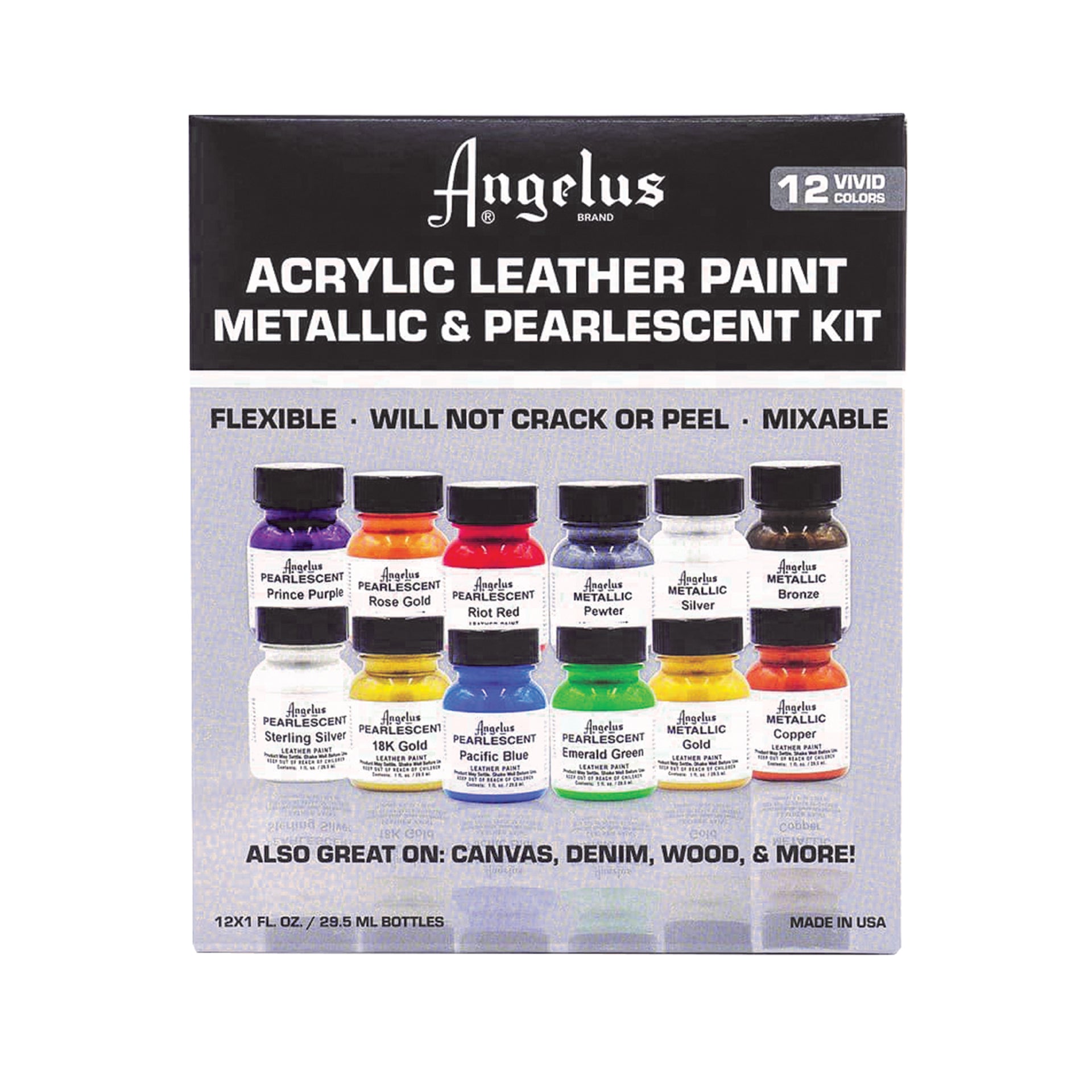 Angelus® Metallic Pearlescent Paint Kit Weaver Leather Supply