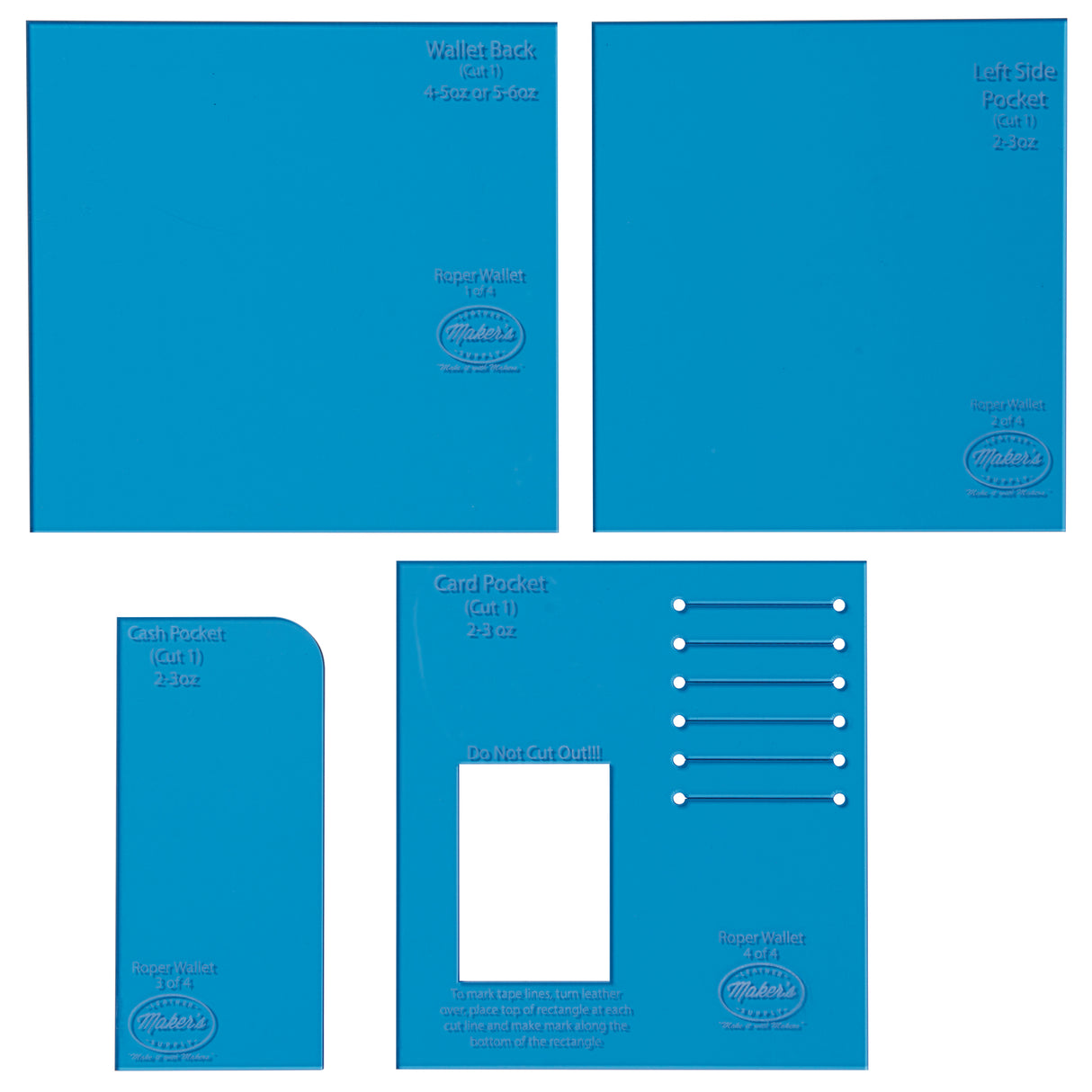 Roper Wallet Acrylic Template Set by Maker's Leather Supply